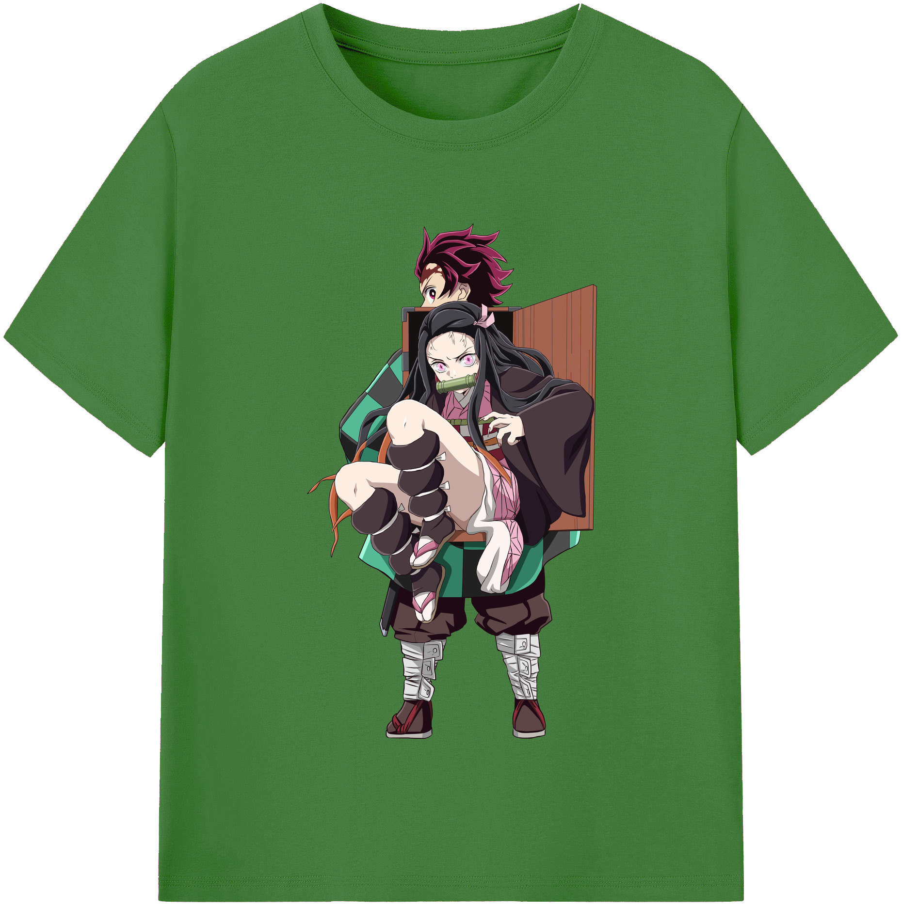 （画像用） 鬼滅の刃（きめつのやいば）竈門 禰󠄀豆子／かまど ねずこ Kamado Nezuko レディースカジュアルプリントTシャツ（綿100％）
